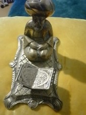 Statue tapis de prière vintage en laiton lourd