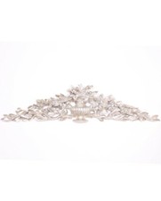 Fronton de porte en résine argentée tête de lit dessus de porte avec vase - 95 c