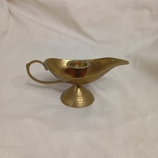 Bougeoir vintage en laiton – Forme lampe d’Aladin – Style oriental décoratif