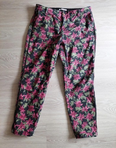 Pantalon chino noir fleurs - pantalon,