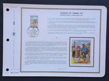 Feuillet DAP 1er jour 48 Soie 1972 Journée du Timbre Facteur à Vélo Charleville