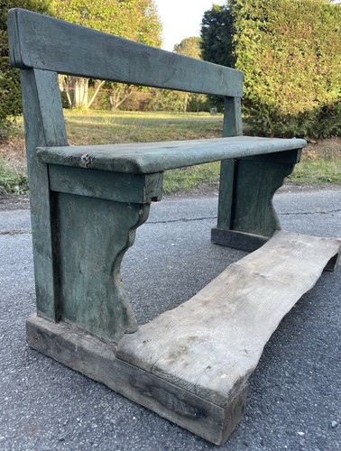 Banc peint patine verte - peint,