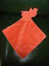 Doudou Sans Marque Plat Cochon Orange Coeur Rose en Tissus Polaire