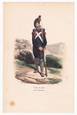 Gravure XIXe Sapeur Génie