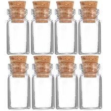  Mini bocaux en verre transparents avec bouchons en liège, 25 pièces, bouteilles