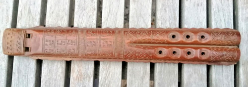 Ancienne double flûte bois - flûte,