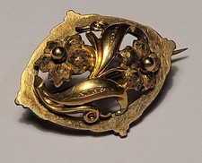 Bijou Vintage Broche Fleurs Plaqué Or Jaune #PL1# K17