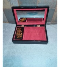 Boite laquée asiatique vintage nacré intérieur velours