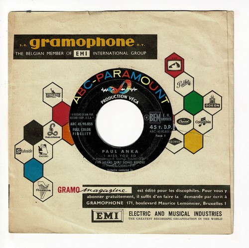 Paul anka vinyle 45t i - paul, 7"