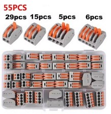 Lot 55 Bornes de connexion électriques à levier 2/3/4/5 entrées