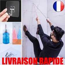 10 pcs Mur Crochet Forte Transparent Adhésif Cuisine Salle De Bains Multi-usage