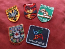 5 Anciens ECUSSONS brodés  Pays-villes-états Américains - Années '80