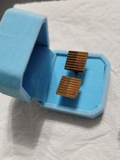 Ancienne paire de boutons de manchettes vintage, plaqué or 