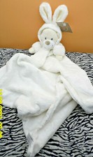 C/ DOUDOU PELUCHE COUVERTURE OURS LAPIN GEMO NICOTOY CREME 70CM 100% NEUF 6DISPO