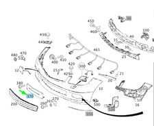 Support de plaque d'immatriculation avant MB C W204 AMG A2048174178 NEUF ORIGINE