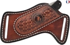 TOURBON Cuir Couteau de Poche Gaine pour Ceinture EDC étui canif Outil Pochette 