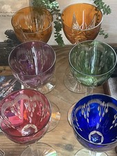Lot De 5 Verres Baccarat Multicolore 