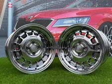 4x15 " 4x100 Classique Acier Type 2 Style Foncé Chrome Roues : Pour VW Golf