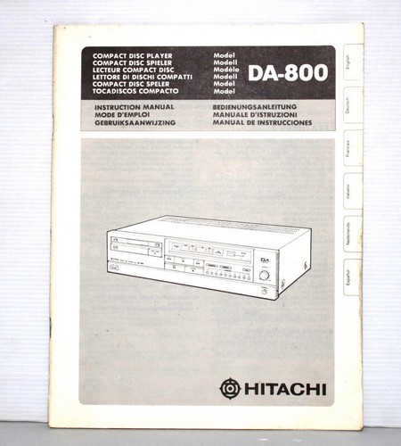 Hitachi 800 notice - hitachi, da-800,