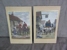 PAIRE DE GRAVURES AQUARELLEES