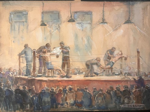 Scène combat boxe - scène,