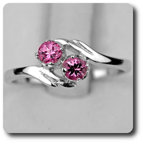 Bague tourmaline rose argent - rose,