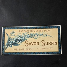 Etiquette Parfumerie Jeanne D'Arc Savon Décor Muguet 1900 Parfum Ancien