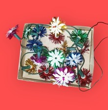 Guirlande clignotante ancienne décoration Noël ornement  vintage fleurs 