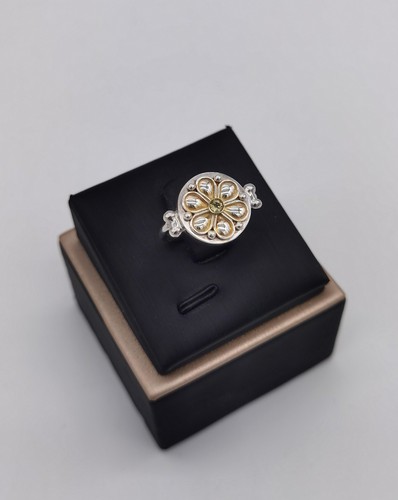 Bague argent fleur centrée