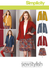 ?✂7747 PATRON SIMPLICITY 4 CREATIONS JUPE ET VESTE CHIC POP 32 AU 48