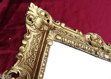 Miroir Mural 45x38CM Antique Baroque Répliques Rectangulaire en Or 345 88