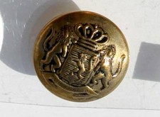 RARE BOUTON UNIFORME MILITAIRE ARMOIRIE - COURONNE LION BLASON - D:15mm - BUTTON