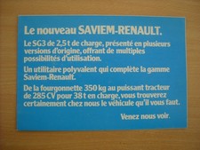 CATALOGUE/BROCHURE LES UTILITAIRES SAVIEM RENAULT - SAVIEM SG3