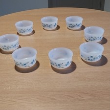 8 Ramequins Arcopal Veronica Myosotis Vintage Made in France TBE