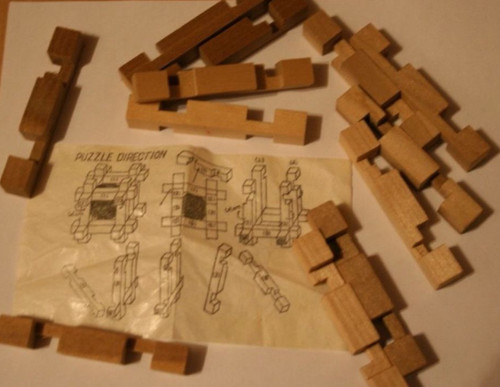 Puzzle bois pièces - bois, 12