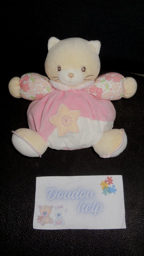 Doudou peluche chat - doudou, rose