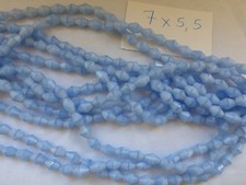 échev lot  300 perle ancienne en verre bleu ciel  fuseau toupie 7 X 5.5 mm