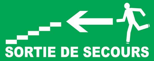 Panneau sortie secours à - sortie, de
