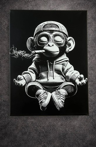 Tableau singe yoga streetwear - singe,