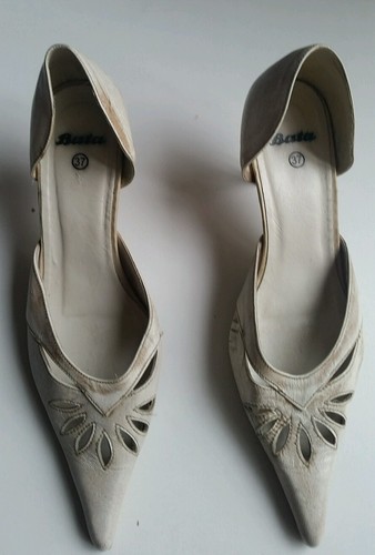 Escarpins bata beige cuir - escarpins,