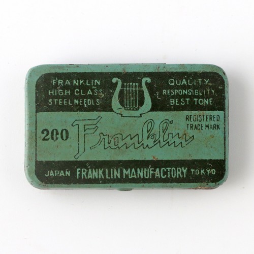 Franklin gramophone needle tin - gramophone,