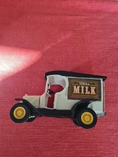 Vintage pressed steel Tonka Ford Model T milk delivery truck Camion Tole Jouet 