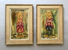 Paire de Tableaux dans le goût de Poulbot, Huile Sur Toile, Signature, XXe