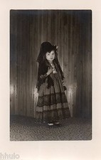 BJ453 Carte Photo vintage card RPPC enfant déguisement Gitan Gitane robe dress
