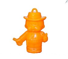 Figurine Kiki Bonux orange Cow-Boy embout de crayon pendentif 5 cm