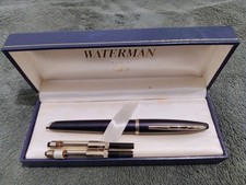 STYLO PLUME WATERMAN CARENE LAQUE BLEU NUIT METALLISE- PLUME OR MASSIF 18 CARATS