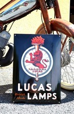 Plaque émaillée LUCAS LAMPS - fabricant feu et phare automobile et lampe