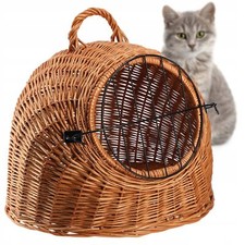Panier de transport KADAX pour animaux, panier pour chat en osier, 40 x 49 cm
