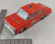 Ancienne voiture à friction, en tôle, Fire Chief, EHRI DDR