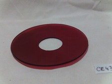 ancienne coupelle de lustre en verre rouge foncé Ø 81 mm trou 25 mm (réf CE43)